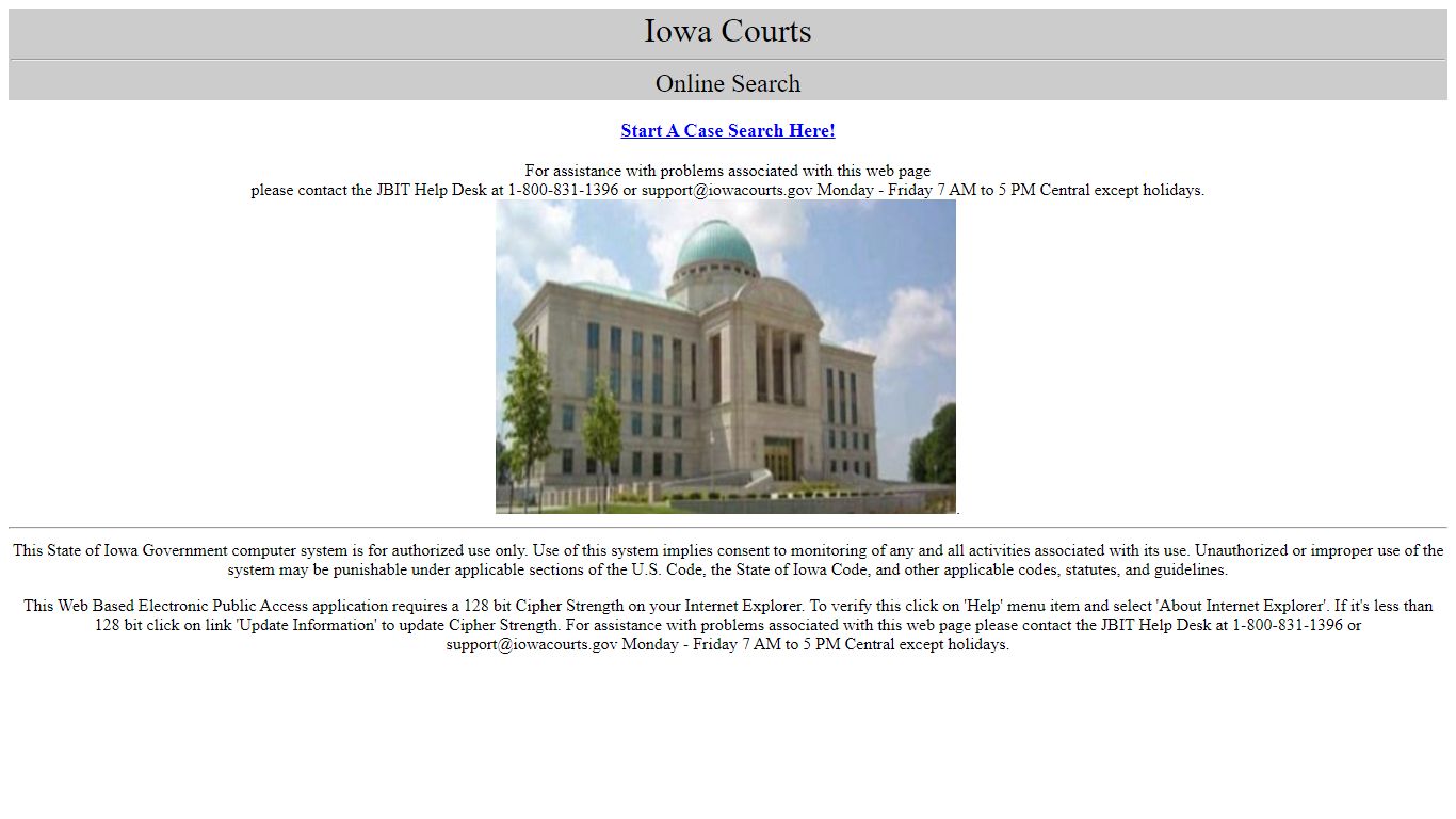 Iowa Courts Online Search